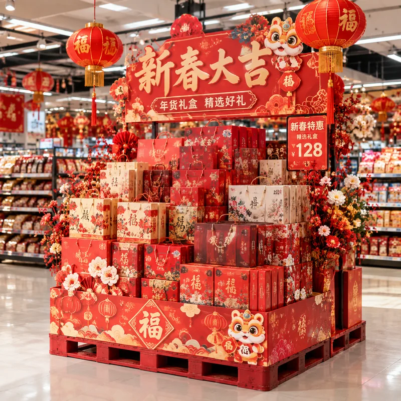 节日主题堆头 北京促销场景货架