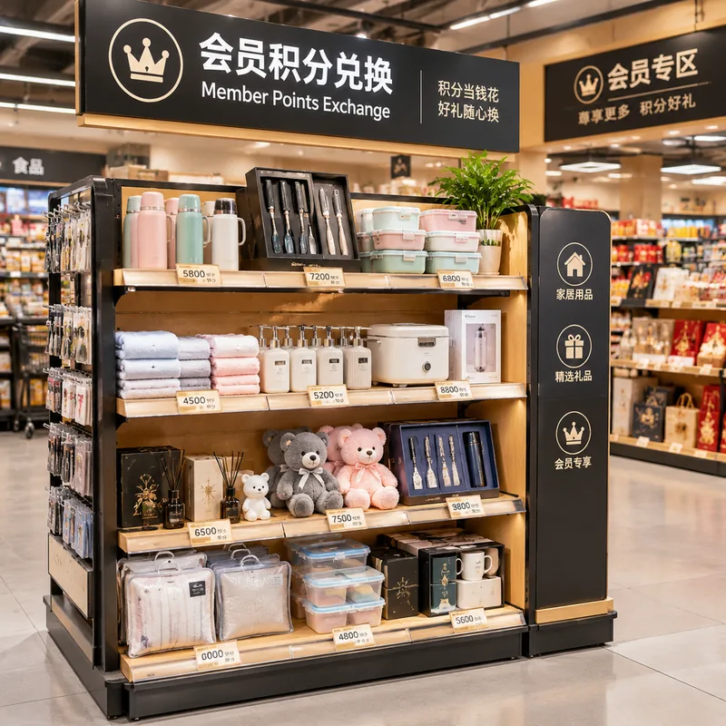 会员积分兑换商品展示架 北京促销场景货架